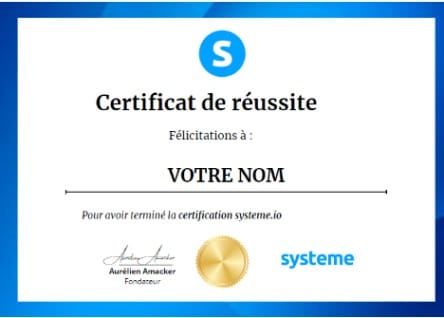 certification systeme.io