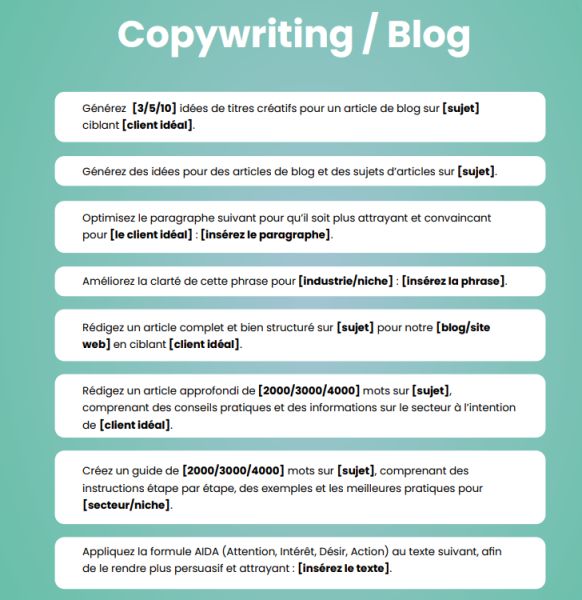 prompt chatgopt copywriting